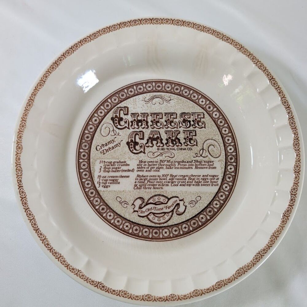 Vintage Royal China Country Harvest Cheese Cake Recipe Baker Sebring Ohio